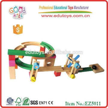 Neue Design DIY Kinder Intelligenz Holz Spielzeug Roller Coaster Tracks Bausteine